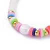 Handmade Polymer Clay Heishi Beads Stretch Bracelets BJEW-JB05089-01-2