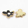 Rack Plating Light Gold Alloy Enamel Pendants ENAM-Q444-013D-RS-2