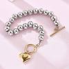 304 Stainless Steel Beaded Stretch Bracelets for Women BJEW-C089-06GP-3
