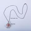 Brass Essential Oil Diffuser Hollow Round Cage Pendant Necklaces with Red Felt Wool Ball Inside NQ3958-3
