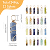 24Pcs 24 Styles Natural Mixed Gemstone Copper Wire Wrapped Pendants PALLOY-FH00020-2