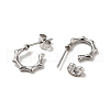 Tarnish Resistant Bamboo Joint Ring 304 Stainless Steel Stud Earrings EJEW-A081-21P-2
