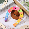 Horseshoe Wood Pendant Decorations WOOD-WH034-90-4