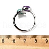 Natural Amethyst & Amazonite Finger Rings RJEW-A068-03P-02-5