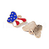 American Flag Style Alloy Enamel Pendants ENAM-K067-41-4