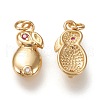 Brass Micro Pave Cubic Zirconia Pendants KK-K246-11G-2