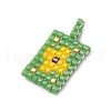 2 Pcs Glass Seed Bead Pendants PALLOY-MZ00246-5