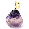 Carved Natural Fluorite Pendants G-J387-90-2