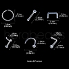 120Pcs 6 Style Acrylic L-Shaped Nose Ring AJEW-YW0001-11B-3