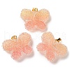 Transparent Resin Dotted Rhinetone Pendants RESI-N040-02G-RS-2