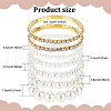 ANATTASOUL 7Pcs 7 Styles Plastic Imitation Pearl Round Beaded Stretch Bracelets Set BJEW-AN0001-36-7