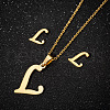201 Stainless Steel Pendant Necklaces & Stud Earrings Sets WG00841-16-1