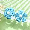 Daisy Glass Seed Beaded Stud Earrings EJEW-MZ00334-3