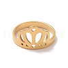 Ion Plating(IP) 201 Stainless Steel Crown Finger Ring RJEW-J051-49G-2