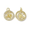 Real 18K Gold Plated Brass Micro Pave Clear Cubic Zirconia Pendants KK-E068-VB409-8-1