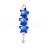 8Pcs 8 Colors Acrylic & Glass Star Beaded Connector Charms PALLOY-JF03516-2