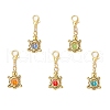 Tortoise Tibetan Style Alloy & Glass Beads Pendant Decorations HJEW-JM03216-2