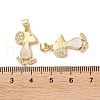 Brass Micro Pave Clear Cubic Zirconia Pendants KK-B083-27A-G-3