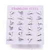 304 Stainless Steel Stud Earrings EJEW-N045-08P-3