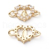 Brass Micro Pave Clear Cubic Zirconia Links Connectors ZIRC-Z014-04G-3