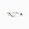 Wave Shaped Brass Micro Pave Clear Cubic Zirconia Finger Rings FS-WG385C2-02-5