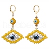 Glass Seed Bead Evil Eye Hoop Earrings EJEW-MZ00272-03-1