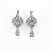 Brass Micro Pave Clear Cubic Zirconia Pendants KK-S364-100-1