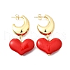 Brass Dangle Stud Earrings EJEW-V011-02G-4