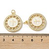 Brass Micro Pave Clear Cubic Zirconia Pendants KK-C045-10G-3