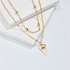 Evil Eye Heart Alloy Indicolite Rhinestone Pendant Double Layer Necklaces for Women FS-WGF5420-01-1