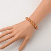 Natural Gemstone Round Bead Stretch Bracelets BJEW-JB01506-3