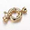 Brass Spring Ring Clasps KK-O091-01G-NR-1