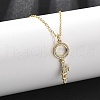Brass Micro Pave Cubic Zirconia Ring Key Pendant Necklaces for Women NJEW-R027-03G-03-2