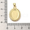 Rack Plating Brass Micro Pave Cubic Zirconia with Shell Pendants KK-P241-44G-02-3