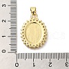 Rack Plating Brass Micro Pave Cubic Zirconia with Shell Pendants KK-P241-44G-02-3