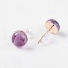 Natural Amethyst Ear Studs EJEW-G223-A11-2