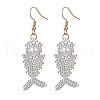 Fishbone Glass Seed Beads Dangle Earrings EJEW-MZ00439-3