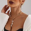 Alloy Imitation Pearl Flower Dangle Earrings FS-WG12CEA-02-5