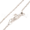 1mm Rack Plating Brass Column Link Chain Adjustable Slider Necklaces for Women Men MAK-L044-54S-2