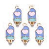 Rack Plating Alloy Enamel Pendants PALLOY-N172-036E-1