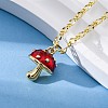 Brass FireBrick Enamel Pendant Necklaces for Women NJEW-K381-08A-G-3