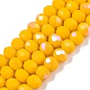 Electroplate Opaque Solid Color Glass Beads Strands EGLA-A044-P6mm-L29-1
