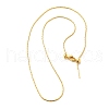 1mm Rack Plating Brass Cardano Chain Adjustable Slider Necklaces for Women Men MAK-L044-37G-1