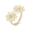 Brass Cuff Rings for Women RJEW-C129-01G-4