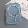 Star Alloy & Natural Aquamarine & Moonstone Round Beaded Charm Bracelets WG18D49-01-1