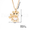 Cute Bear Pendant Necklaces Sparkling Crystal Rhinestone Brass Cable Chain Necklaces for Women SZ3848-3-1