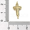 Brass Pave Black Cubic Zirconia Connector Charms KK-M101-02C-G01-3