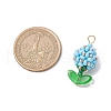 Glass Seed Beaded Flower Bud Pendants PALLOY-MZ00760-3