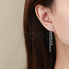 Bowknot 925 Sterling Silver Tassel Stud Earrings FS-WGF533A-01-3