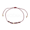 Natural Round Garnet Beads Braided Bead Bracelets for Women BJEW-JB11655-05-2